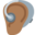 ear with hearing aid, medium-dark skin tone